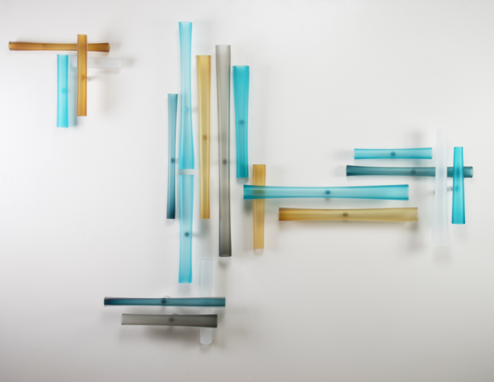 Residential Custom Wall Mounted Glass Art by Christopher Jeffries - Intersection Series