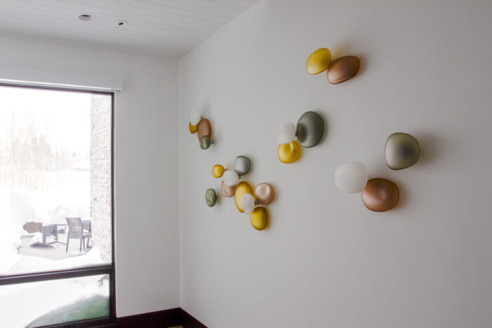 wall sculpture, handblown glass, contemporary, mid-century modern